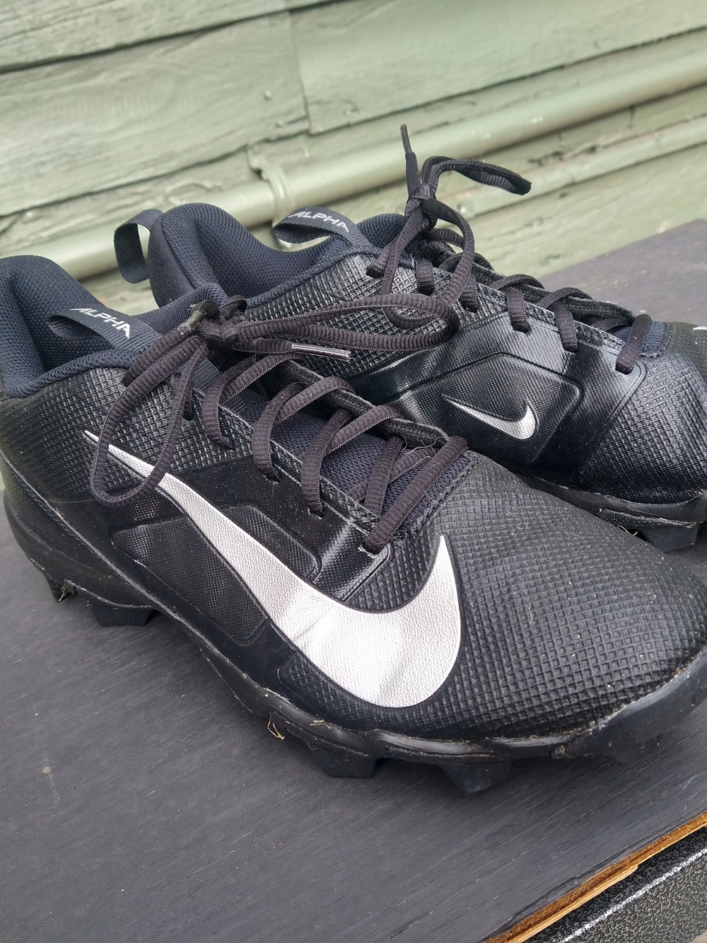 Nike Men’s Black/Silver Alpha Baseball Cleats Sz 11